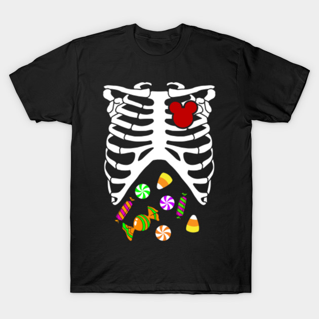 Heart of a Mouse Halloween Candy Skeleton T-Shirt-TOZ